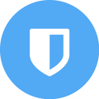 A circular blue and white image of a shield a forecast technology accreditation icon protecting the environment from marine pollution oil spills