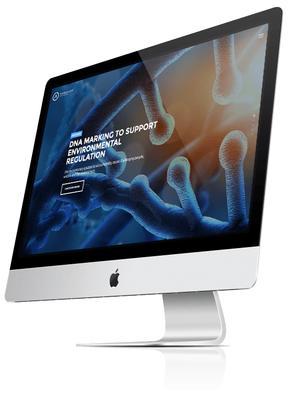 A computer screen showing the brand and website design by Crux Design Agency for Forecast Technology