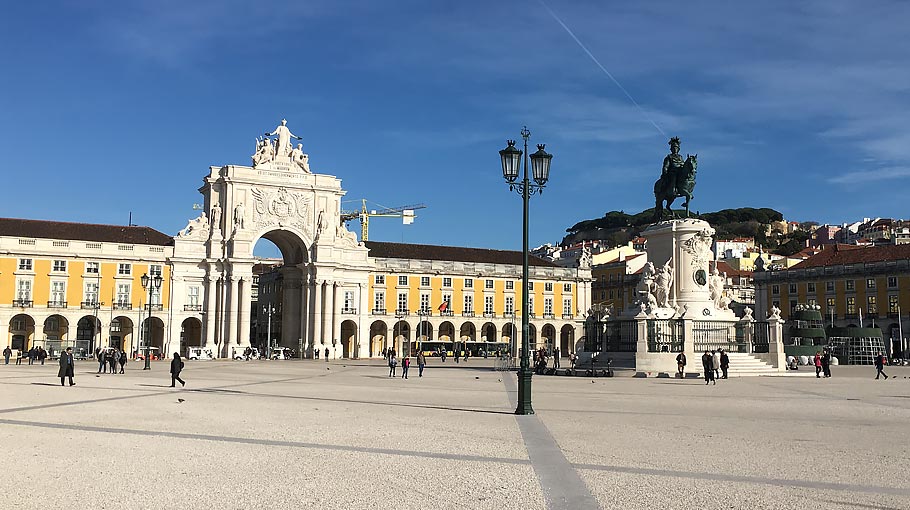 A photo of Praça do Comércio, Lisbon, Portugal where Forecast Technology met with CleanSeaNet