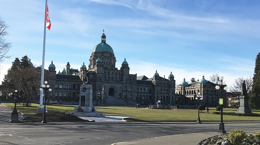 An image of the British Columbia Parliament Buildings, Victoria, British Columbia where Forecast Technology presented their portfolio of DNA tracers to the Canadian government.
